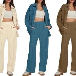 Deep Self Two-Piece Waffle Knit Lounge Set Amazon