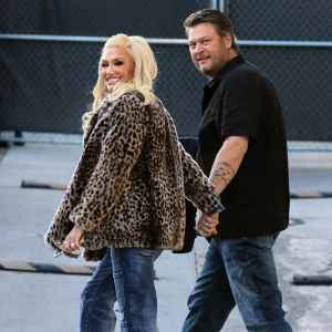 Gwen Stefani and Blake Shelton on February 14, 2024.