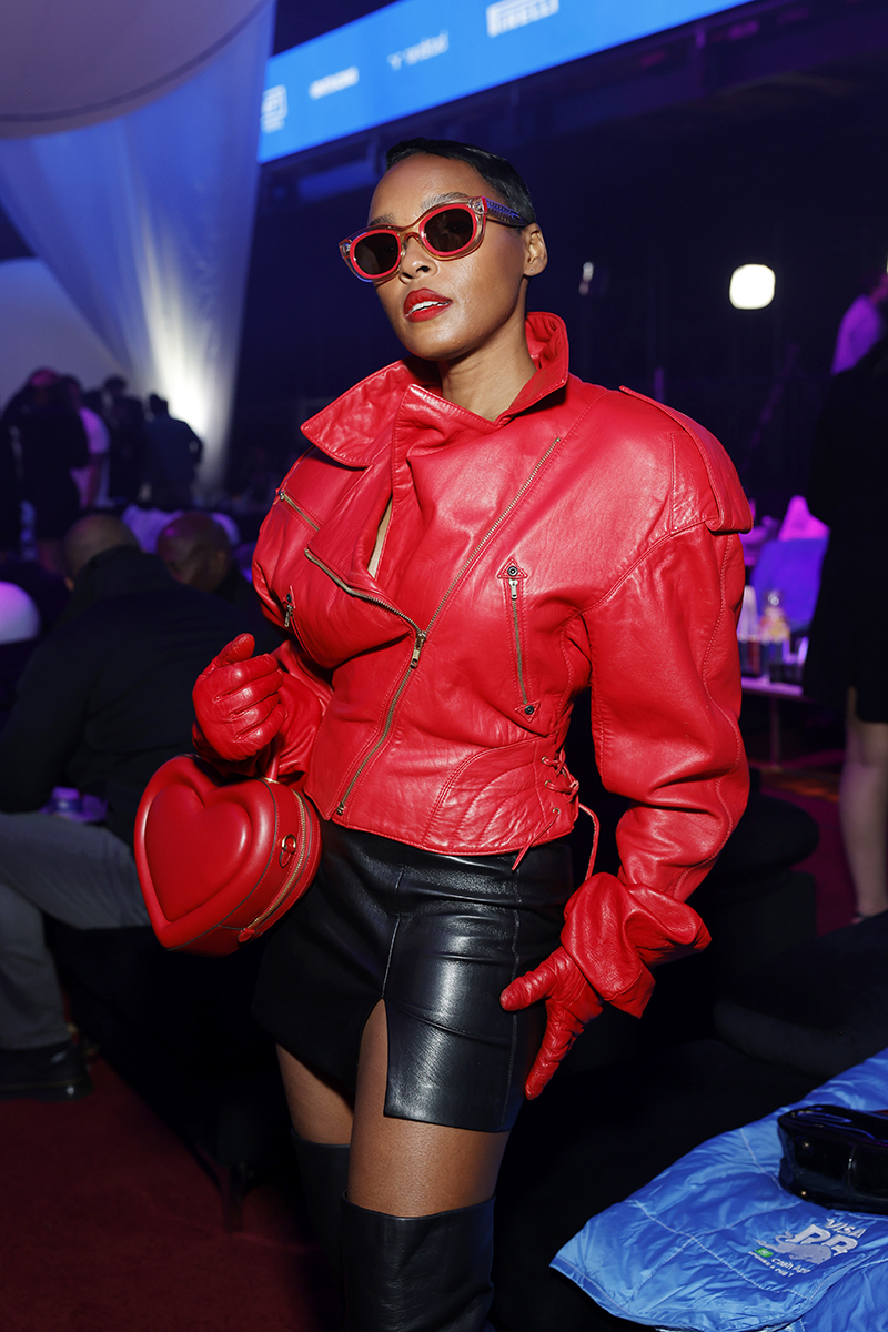 Janelle Monáe at the Visa Cash App RB Formula One Team 2024 Livery Reveal in Las Vegas on February 8, 2024.