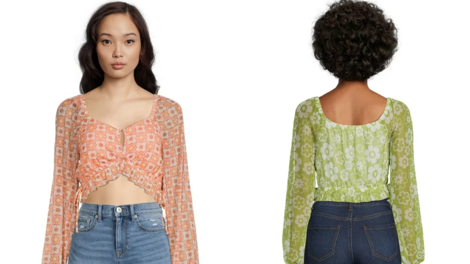 This Long-Sleeve Keyhole Top Is True '70s Flower Power