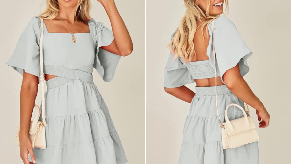 Shy Velvet Square Neck Mini Dress
