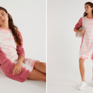 Time and Tru Garment Wash Sweatshirt Dress