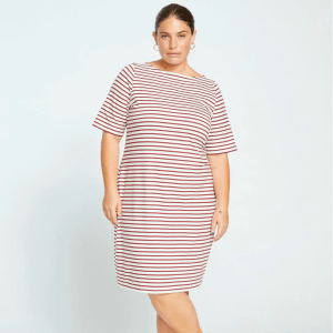 Universal Standard Belle Breton-Stripe Compact Jersey Dress
