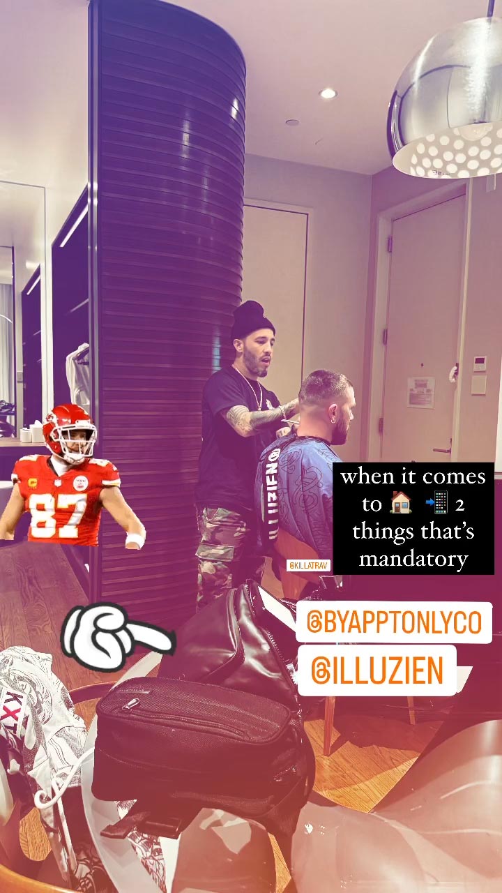 Travis Kelce Gets Clean Haircut in Philadelphia After Super Bowl Championship