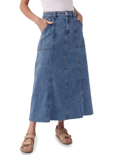 Wenrine High-Waisted Denim Skirt