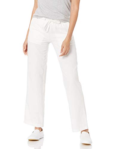 Amazon Essentials Women's Linen Blend Drawstring Wide Leg Pant (Available in Plus Size), Bright White, X-Large