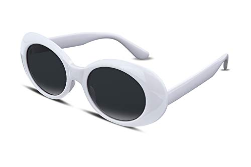 FEISEDY lunettes de soleil blanc ovale Clout lunettes pour femmes hommes rétro rond tendance cerclé Clueless Costume cadre B2253