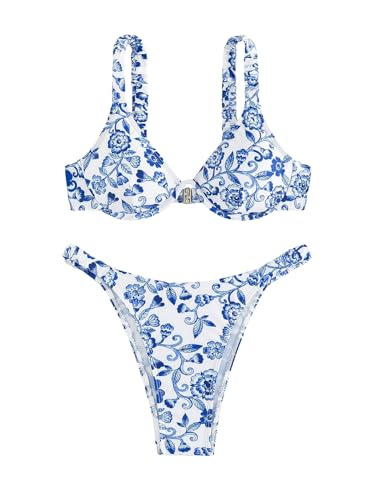 Shenhe Two-Piece Floral Print Underwire Bikini Set