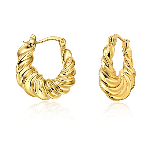 ACC Planet Twisted Gold Chunky Hoop Earrings