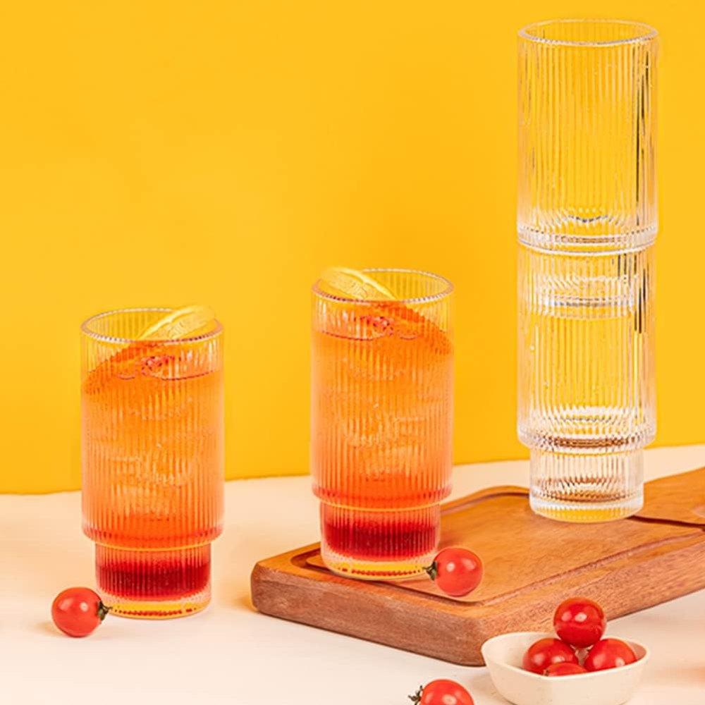 set of glasses and straws