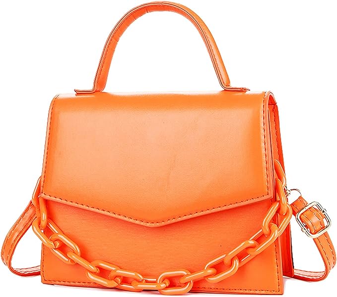 orange chain handbag