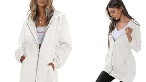 Zeagoo Womens Zip Up Oversized Hoodie