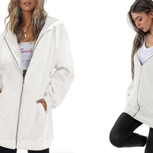 Zeagoo Womens Zip Up Oversized Hoodie