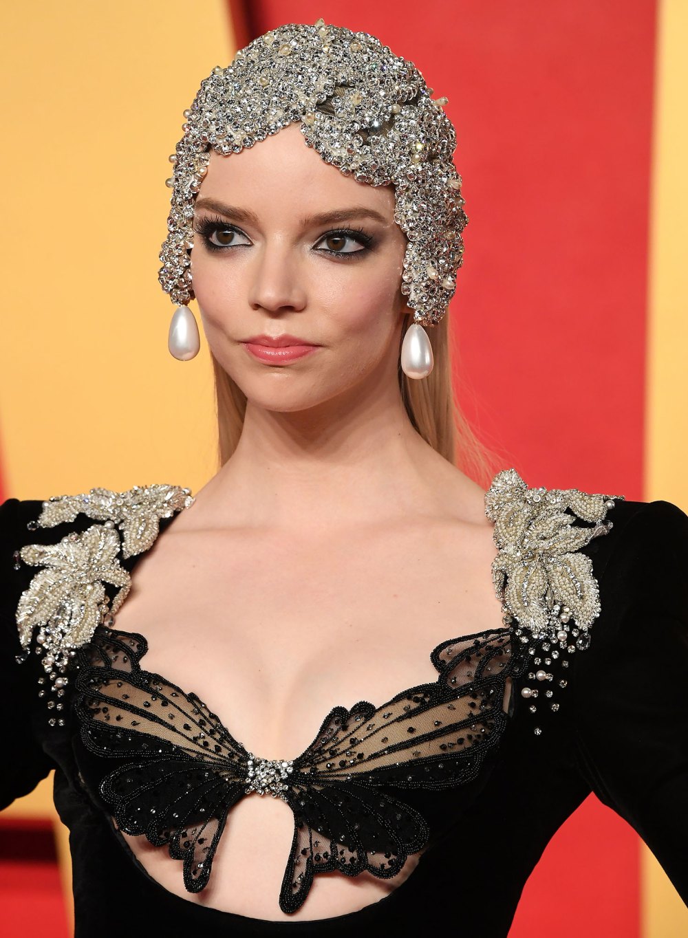 Anya Taylor-Joy Wears Intricate Headpiece at Vanity Fair 2024 Oscar Party