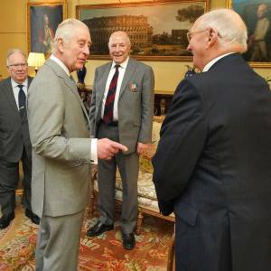 Feature King Charles III Hosts War Veterans at Buckingham Palace