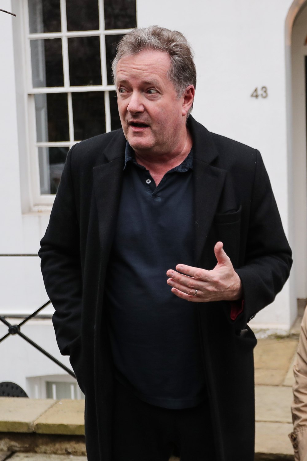 LONDON, ENGLAND - MARCH 10: Piers Morgan seen leaving his West London home to take his daughter Elise to school on March 10, 2021 in London, England. (Photo by JORAS/GC Images)