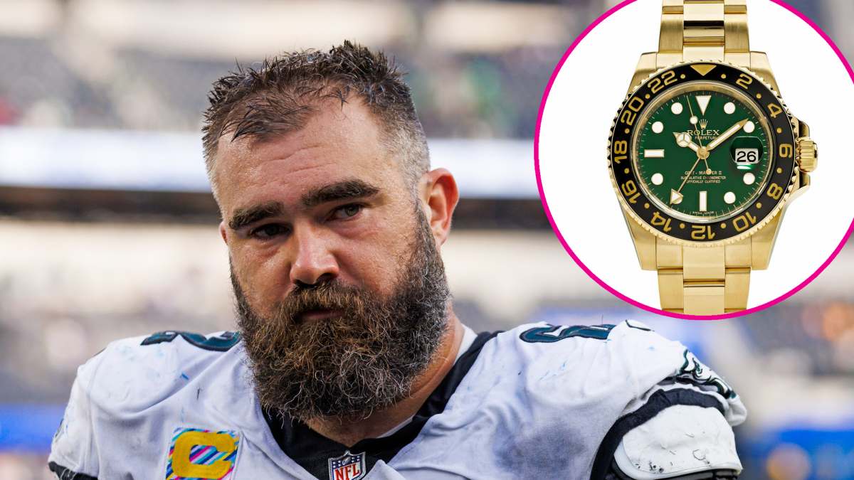 Jason Kelce Rolex at Retirement Press Conference
