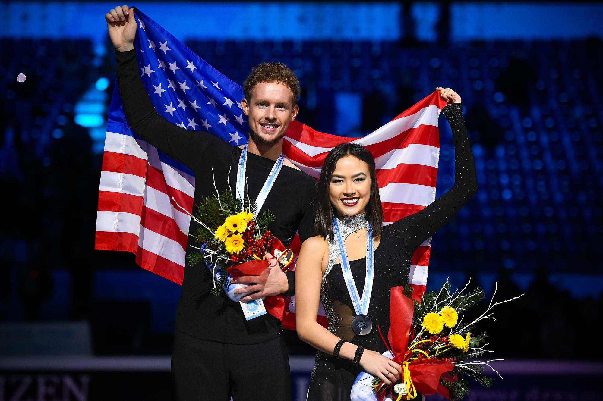 Engaged Olympic Ice Dancers Evan Bates and Madison Chock Win Gold at Worlds