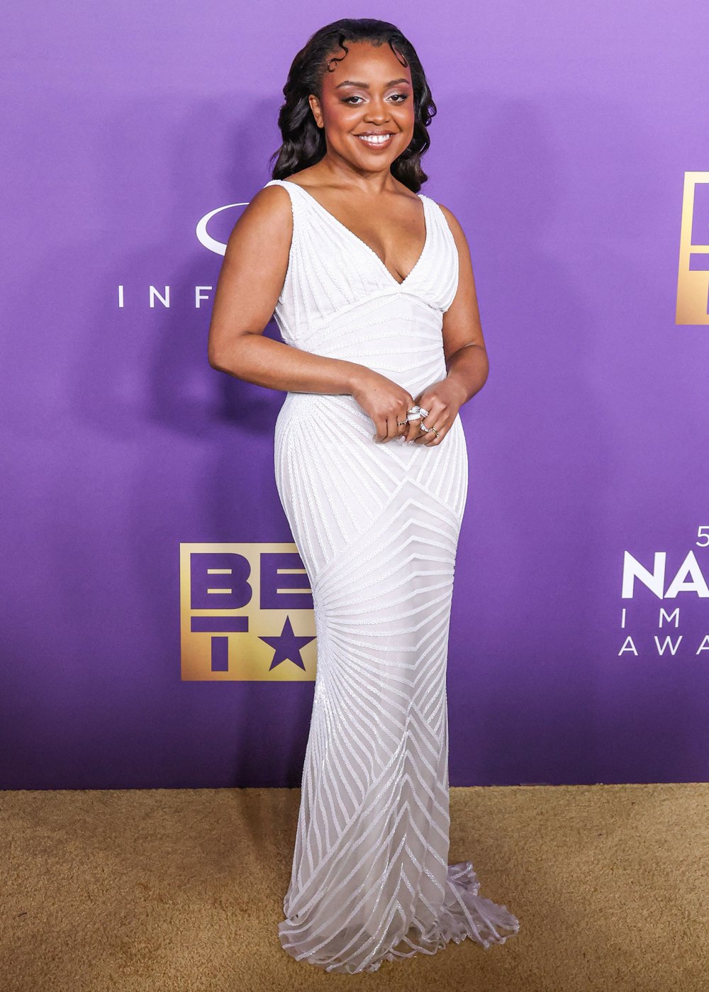 Quinta Brunson shouts out her lost earrings during the NAACP Image Awards acceptance speech