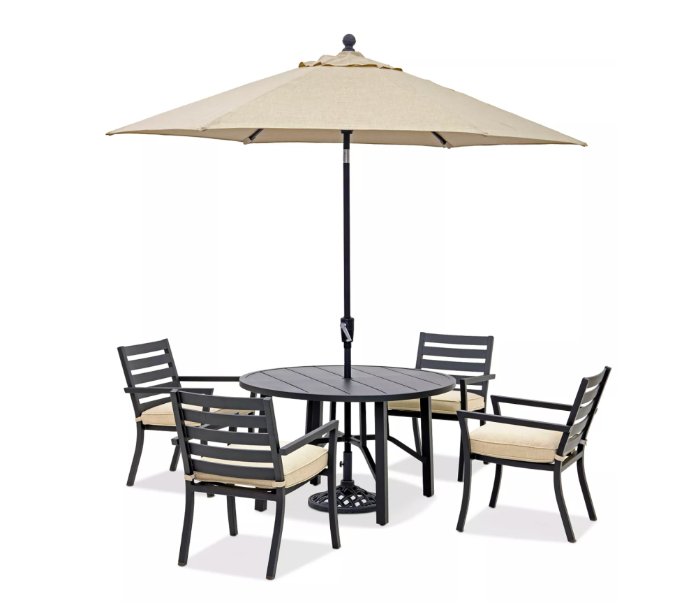 Agio Astaire Outdoor 5-pc Dining Set (48" round table + 4 dining chairs)