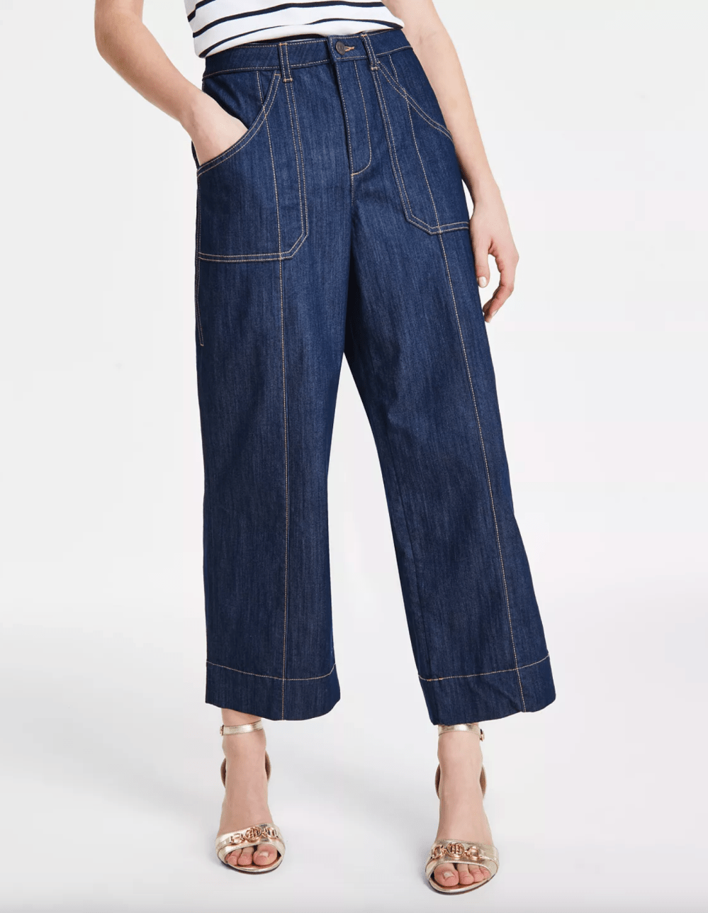 Tommy Hilfiger Women's High-Rise Wide-Leg Ankle Jeans