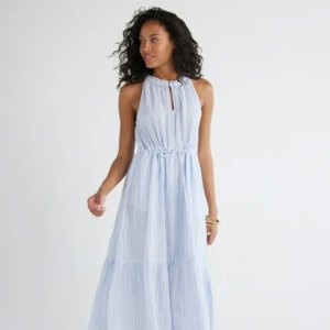 Time and Tru Women's Midi Double Cloth Dress