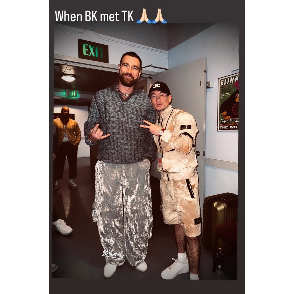Travis Kelce meets Barry Keoghan in new backstage photo from the Justin Timberlake concert