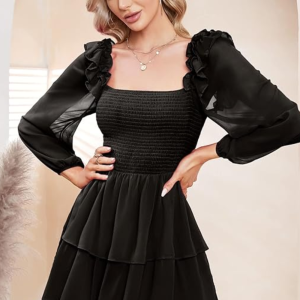 Byinns Smocked Ruffle Mini Dress