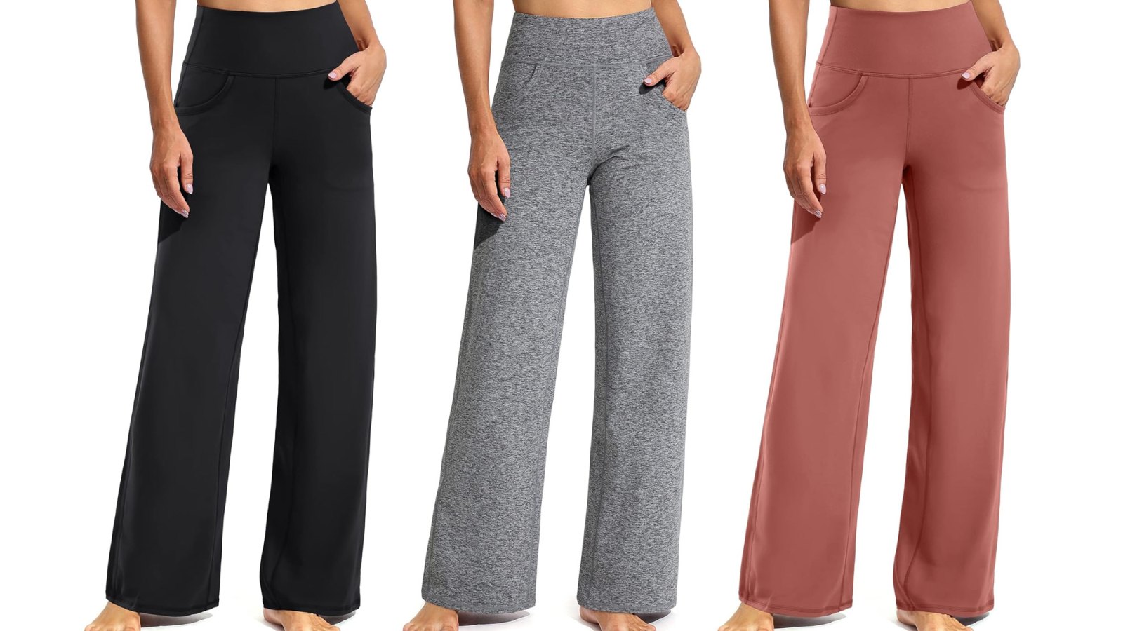 Promover Wide Leg Yoga Pants with Pockets