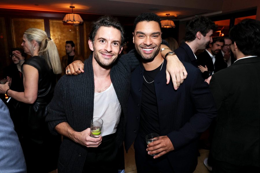 Bridgerton Stars Jonathan Bailey and Rege Jean Page Are the Talk of the Ton at Pre Oscars Party