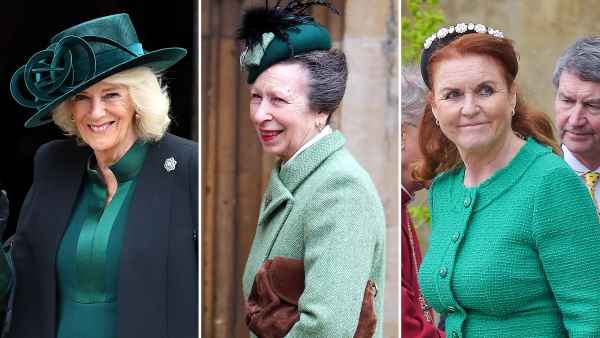Queen Camilla Princess Anne and Sarah Ferguson Coordinate in Green on Easter Sunday