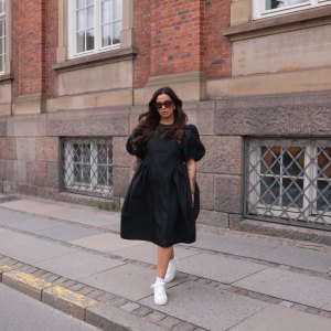 Flattering Midi Dress with flats