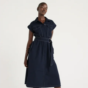 Free Assembly Belted Utility Midi Dress