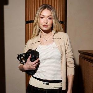 Gigi Hadid at the Miu Miu aftershow in Paris on March 5, 2024.