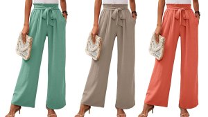 Heymoments Wide Leg Tie Knot Lounge Pants with Pockets Amazon