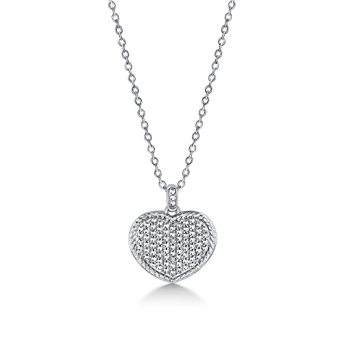 Elmas Diamond Accent Sterling Silver Heart Pendant Necklace
