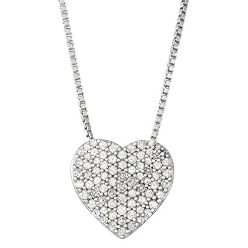 Hdiamonds Sterling Silver Diamond Heart Necklace