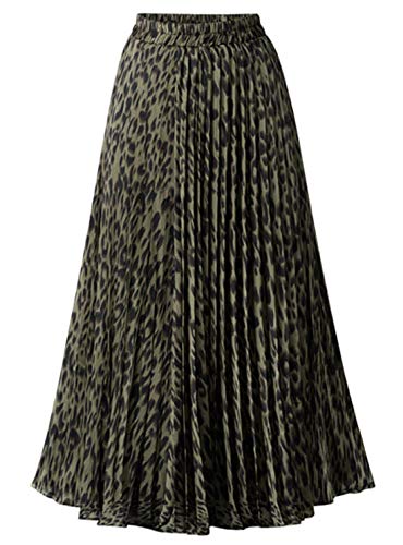 Chouyatou Leopard-Print Swing Midi Skirt