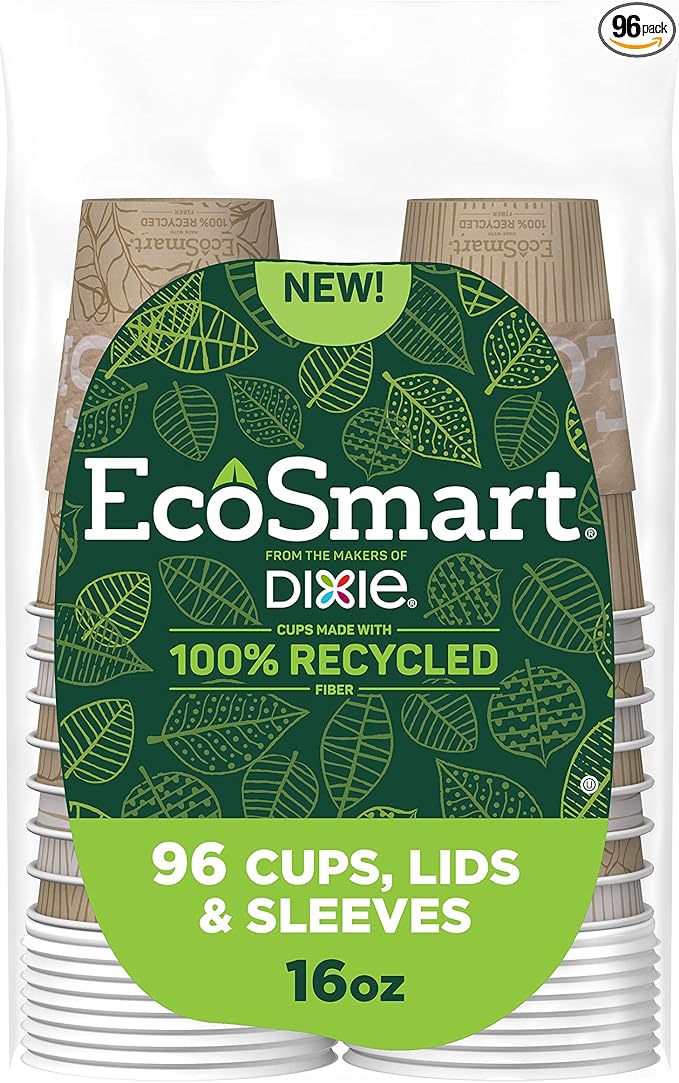 Dixie EcoSmart® 100% Recycled Fiber Paper Cups,