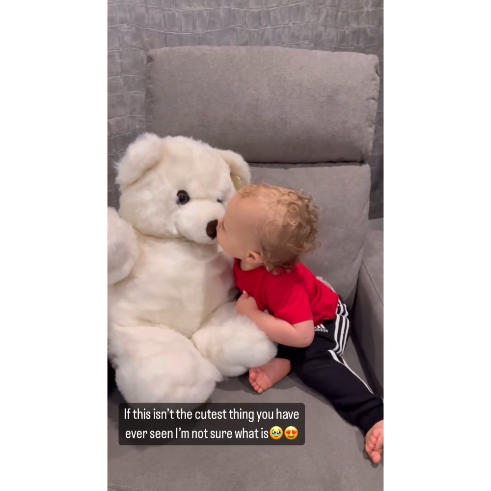 Brittany Mahomes Shows Sweet Moment of Son Bronze Kissing a Teddy Bear