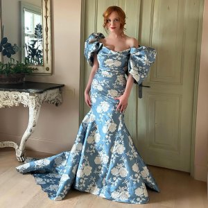 Christina Hendricks Wears Bespoke Christian Siriano Dress for Wedding Weekend