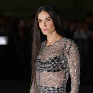 Demi Moore Sparkles in See-Through Mesh Gown at Dolce & Gabbana’s 40th Anniversary Party in Milan