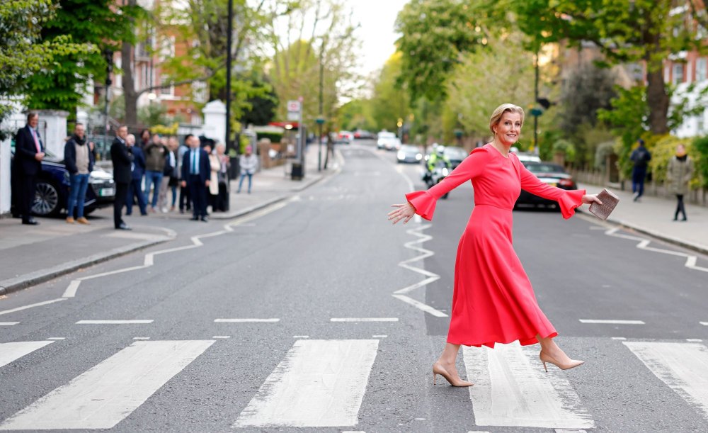 Duchess Sophie was in her element as she recreated the Beatles' famous walk