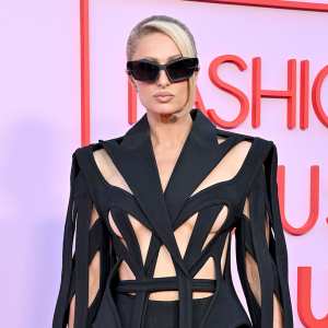 Feature Paris Hilton Wears Artful Deconstructed Blazer Dress at the Fashion Trust Awards
