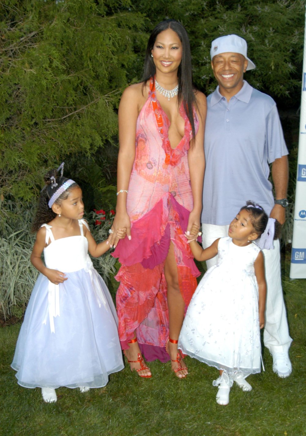 Russell Simmons and Kimora Lee, with daughters Ming (L) and Aoki (R) in 2005