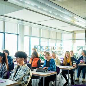 Students sitting in class at technical college