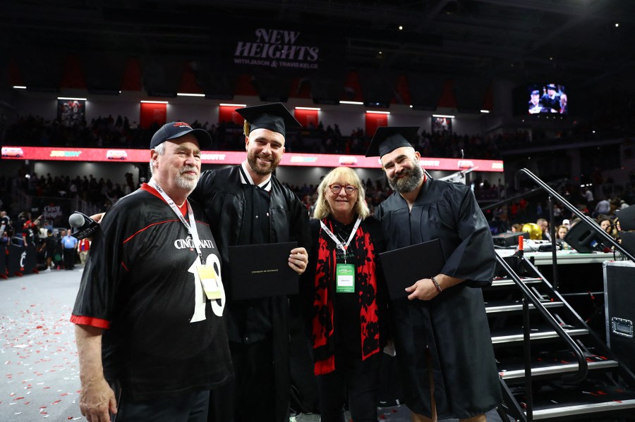 Jason Kelce Defends Brother Travis for Chugging Beer During ‘New Heights’ Graduation Ceremony