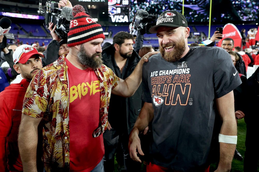 Jason Kelce Reunites With Brother Travis in L.A. Following His Island Getaway With Taylor Swift