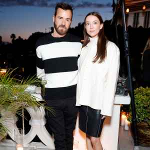 Justin Theroux and Girlfriend Nicole Brydon Bloom Wear Monochrome Outfits for Date Night in LA
