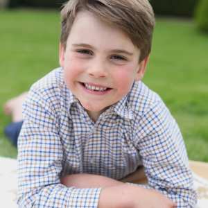 Prince Louis Is All Smiles in Plaid Button Down Shirt and Shorts for His 6th Birthday Portrait